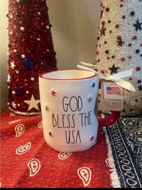 Rae Dunn Patriotic Ceramic Mug - Red, White, Blue